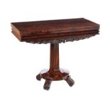 WILLIAM IV ROSEWOOD TURN OVER LEAF TEA TABLE