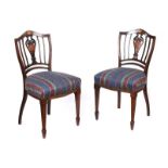 PAIR OF EDWARDIAN INLAID SIDE CHAIRS