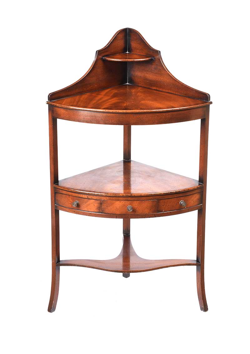 TWENTIETH CENTURY MAHOGANY CORNER WASHSTAND