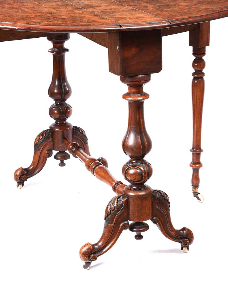 VICTORIAN WALNUT SUTHERLAND TABLE - Image 5 of 6