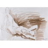 Vernon P. Carter - RECLINING FEMALE NUDE STUDY - Watercolour Drawing - 16 x 23 inches - Signed