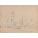 Tom Carr, HRHA RUA RWS - PARKLANDS - Pencil on Paper - 7 x 10 inches - Unsigned