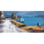 J.P. Rooney - OLD BALLINTOY - Oil on Board - 12 x 24 inches - Signed