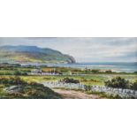 George Farrell - DUNAFF HEAD, DONEGAL - Watercolour Drawing - 5 x 11 inches - Signed