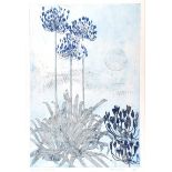 Patrick Hickey, RHA - AGAPANTHUS & MOONSCAPE - Limited Edition Coloured Lithograph (14/60) - 24 x 16