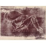 George Campbell, RHA RUA - SALAMANDER - Monoprint - 9.5 x 12 inches - Unsigned