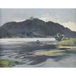 Anne Primrose Jury, HRUA - TORC MOUNTAIN FROM THE GROUNDS OF LAKE HOTEL, KILLARNEY - Oil on Canvas