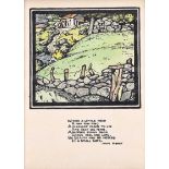 Cuala Press - WITHIN A LITTLE FIELD - Coloured Print - 3.5 x 3.5 inches - Unsigned