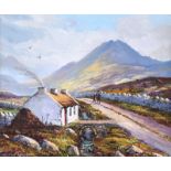 William Yeaman - COTTAGE, DONEGAL - Oil on Canvas - 10 x 12 inches - Signed