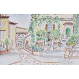 Colette Cooke - SPANISH GARDEN - Watercolour Drawing - 8 x 11 inches - Signed