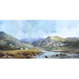 Denis Thornton - IN THE MOURNES - Oil on Canvas - 16 x 32 inches - Signed