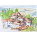 Coralie de Burgh Kinahan - SPRINGS BURSA - Watercolour Drawing - 10 x 13.5 inches - Signed