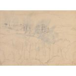 Tom Carr, HRHA RUA RWS - CONTINENTAL LANDSCAPE - Pencil on Paper - 6 x 9 inches - Unsigned