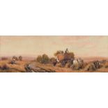 Robert Thorne Waite, RI - THE LAST LOAD - Watercolour Drawing - 5 x 14 inches - Signed