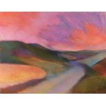 O'Sullivan - THE RED SKY - Pastel on Paper - 19 x 25 inches - Signed