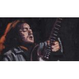 Thomas Putt - RORY GALLAGHER - Oil on Board - 4 x 7 inches - Signed