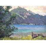 Letitia Marion Hamilton, RHA - THE LOUGH - Oil on Board - 12 x 16 inches - Signed in Monogram