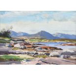 Maurice Canning Wilks, ARHA RUA - EVENING, CATHAL MOUNTAIN, COUNTY GALWAY - Watercolour Drawing - 10