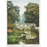 Mark Spain - COUNTRY BRIDGE - Limited Edition Coloured Print (159/200) - 10 x 7 inches - Signed