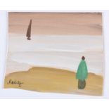 Markey Robinson - RETURNING HOME - Gouache on Board - 5 x 6 inches - Signed