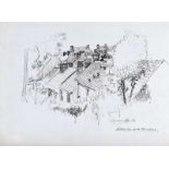 Raymond Piper, RUA - KILKEEL FROM THE OLD CHURCH GROUND - Pen & Ink Drawing - 11 x 15 inches -