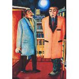 Graham Knuttel - THE DOORMEN - Coloured Print - 7.5 x 5 inches - Unsigned