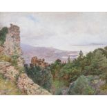 Alberto Pisa - VIEW FROM THE OLD CASTLE, MONTE S. GIULIANO, TRAPANI - Watercolour Drawing - 11 x