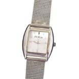 FURLA LADY'S STAINLESS STEEL WRIST WATCH WITH ADJUSTABLE STAINLESS STEEL MESH STRAP