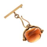 9CT GOLD AMBER FOB