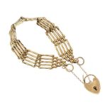 9CT GOLD GATE-LINK BRACELET