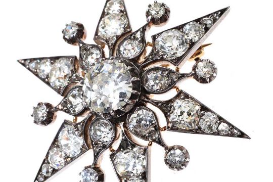 VICTORIAN 18CT GOLD DIAMOND STARBURST PENDANT/BROOCH - Image 2 of 4