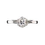 18CT WHITE GOLD DIAMOND SOLITAIRE RING