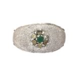 STERLING SILVER COLOURED STONE COSTUME RING