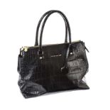 KAREN MILLEN BLACK LEATHER HANDBAG