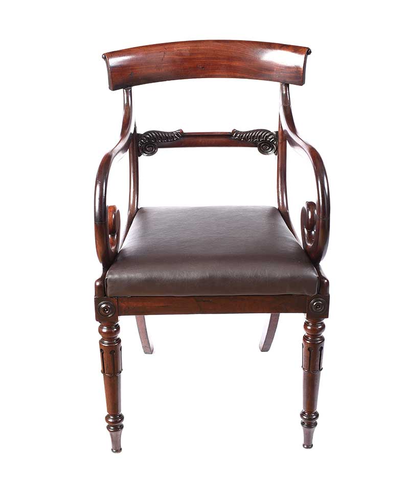 REGENCY MAHOGANY ARMCHAIR - Image 4 of 6