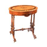 VICTORIAN WALNUT SEWING TABLE