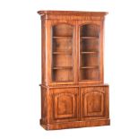 VICTORIAN MAHOGANY TWO DOOR BOOKCASE