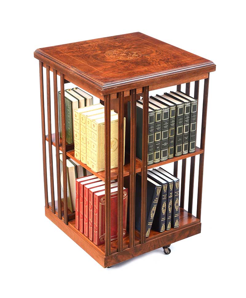 WALNUT REVOLVING BOOKCASE - Image 5 of 5