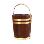 MAHOGANY BRASS BOUND PEAT BUCKET