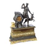 BRONZE & ORMOLU MANTEL CLOCK