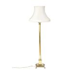 BRASS STANDARD LAMP & SHADE