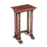 ANTIQUE MAHOGANY NEST OF FOUR TABLES