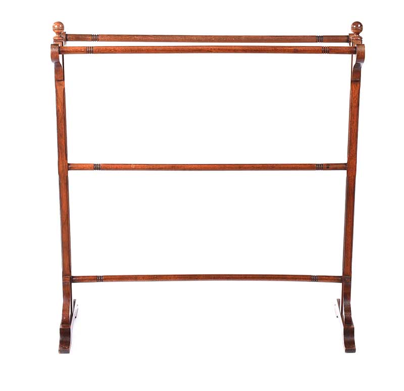 VICTORIAN MAHOGANY TOWEL RAIL - Image 4 of 4