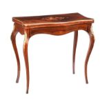 ROSEWOOD TURN OVER LEAF CARD TABLE