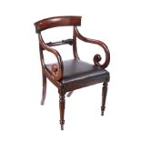 REGENCY MAHOGANY ARMCHAIR