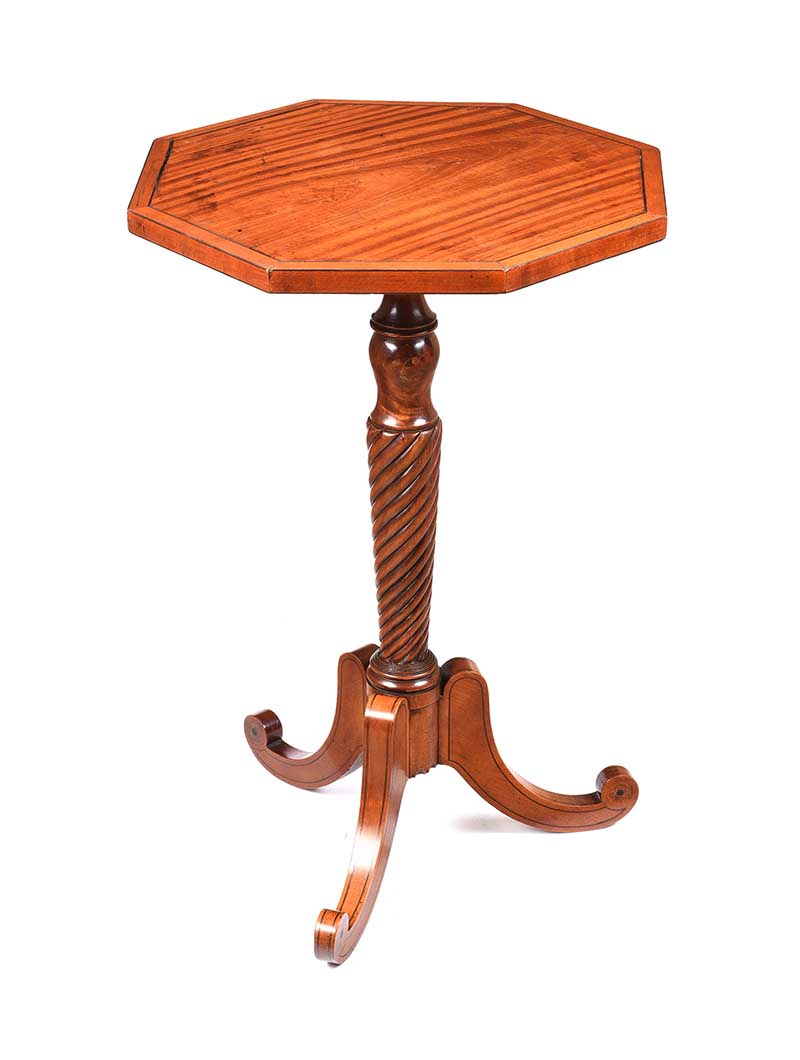 REGENCY SATINWOOD LAMP TABLE