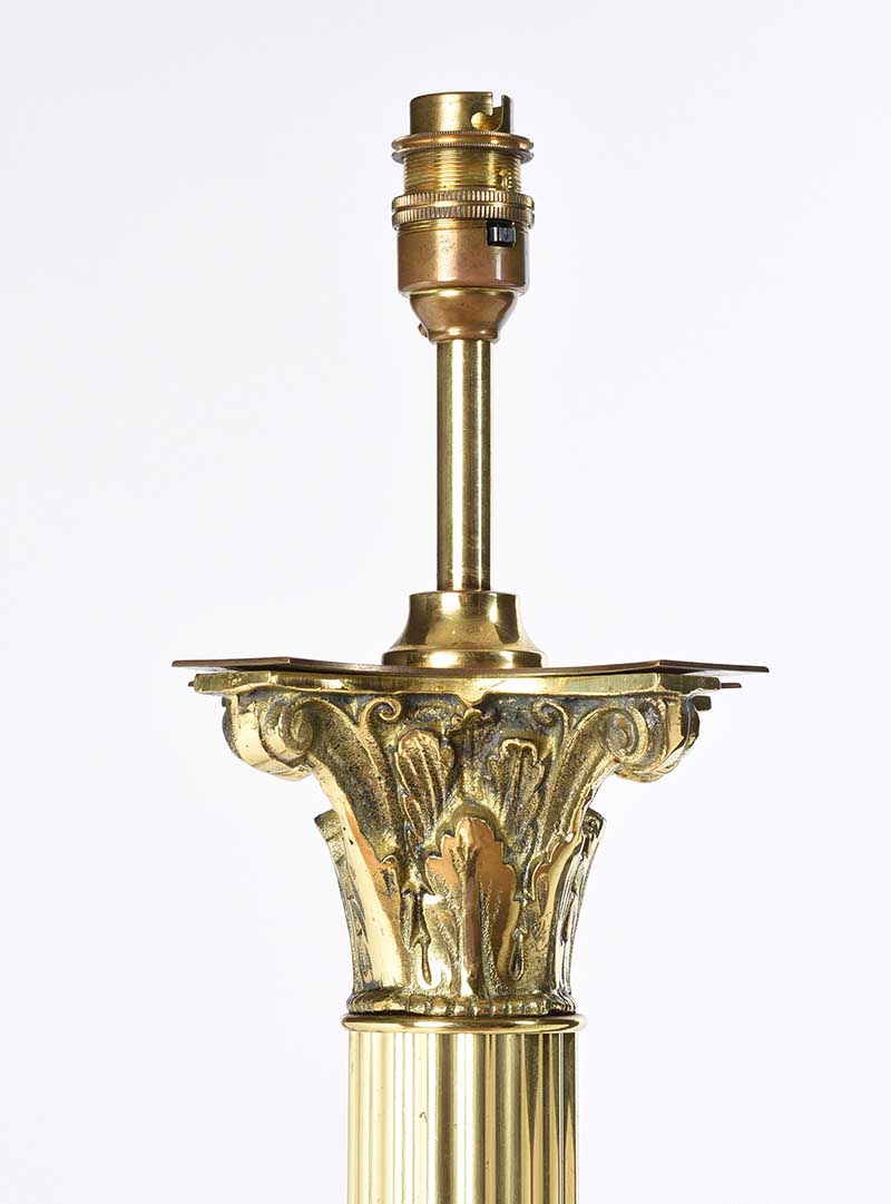 BRASS STANDARD LAMP & SHADE - Image 5 of 5