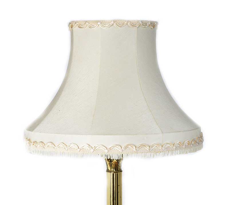 BRASS STANDARD LAMP & SHADE - Image 2 of 5