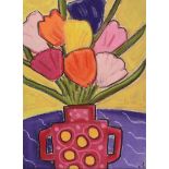 Anne Robinson - TULIPS - Pastel on Paper - 12 x 9 inches - Signed in Monogram