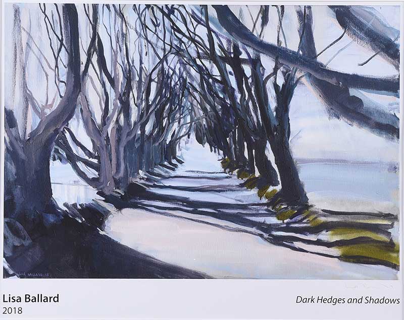 Lisa Ballard - DARK HEDGES & SHADOWS - Coloured Print - 13 x 19 inches - Signed